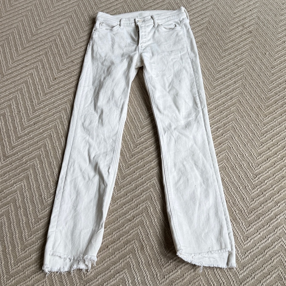 MOTHER jeans size 26 The Mid Rise Dazzler Ankle Step Fray